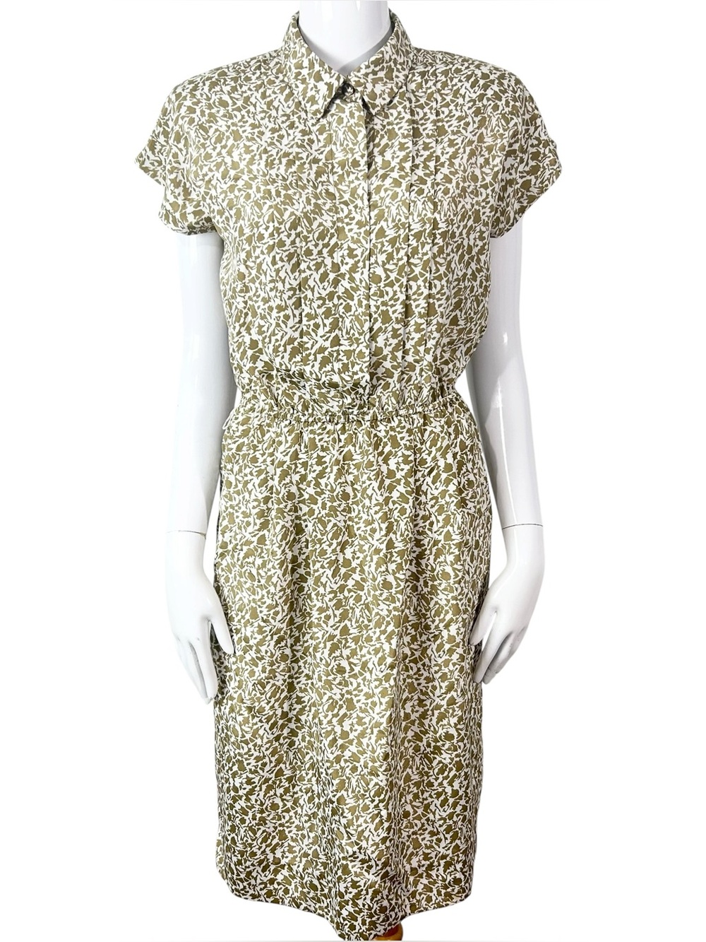 Pellini petites by Von Bramlett Pleated Cap Sleeve Midi Dress size 4 Petite
